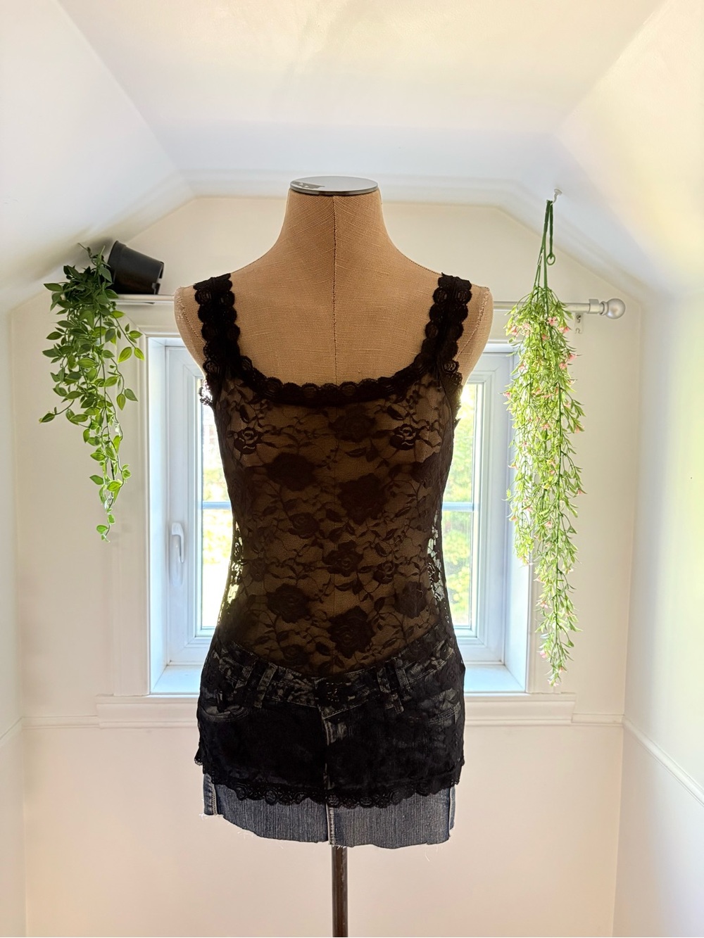 Black Lace Tank for Women